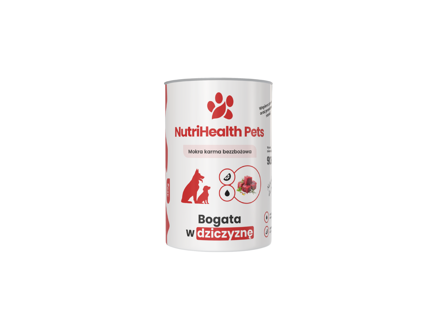Mokra karma dla psa NutriHealth Pets – dziczyzna 400 g, puszka (opakowanie)