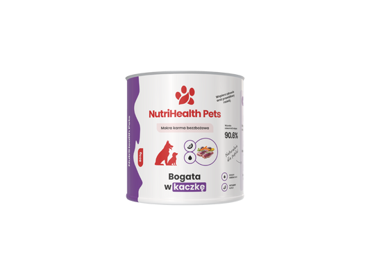 Mokra karma dla psa NutriHealth Pets – kaczka 800 g, puszka (opakowanie)