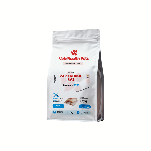 Opakowanie karmy dla psa NutriHealth Pets – widok z przodu na jasnym tle.