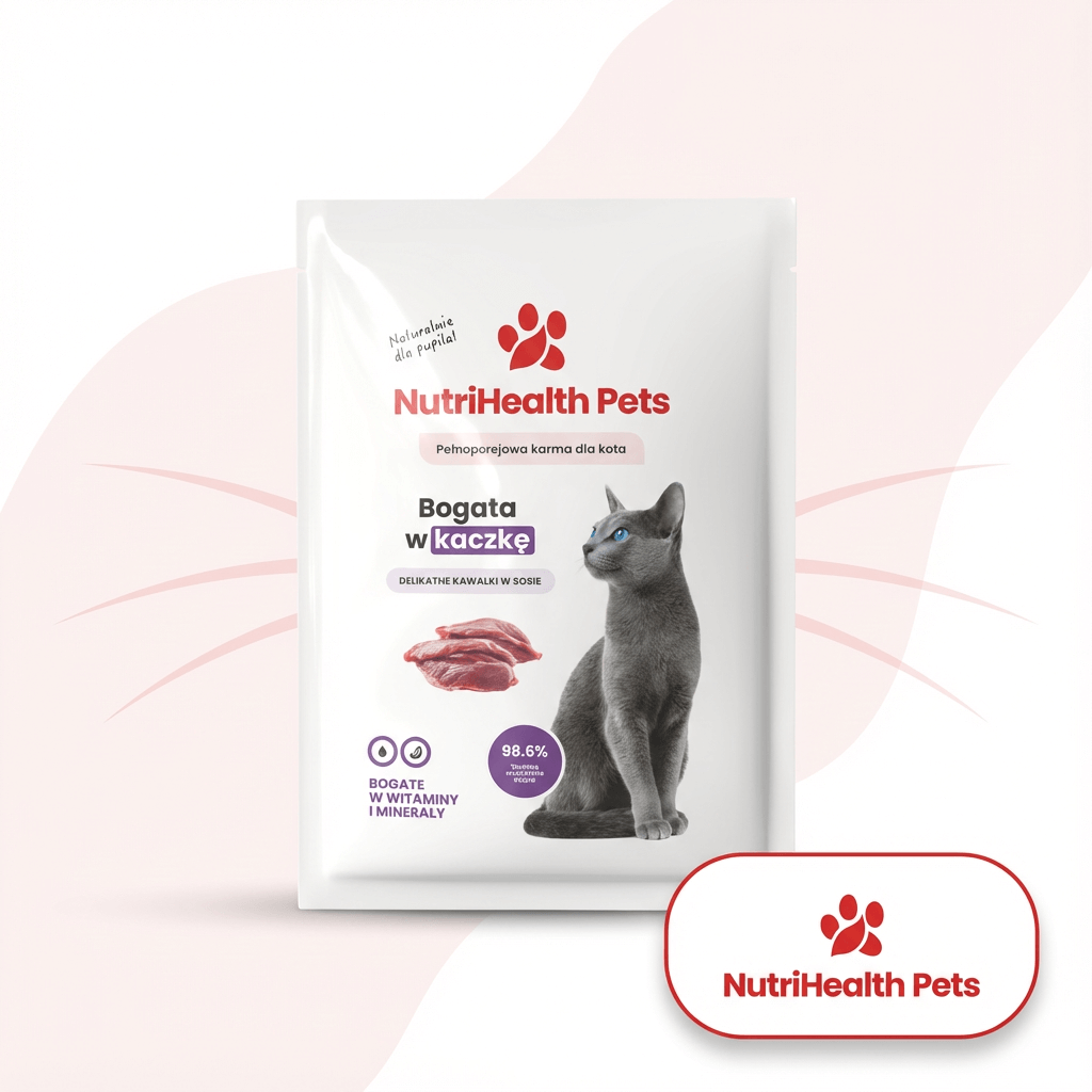 Karmy mokre dla kotów w saszetkach – NutriHealth Pets (grafika kolekcji).