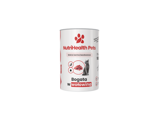 Karma Mokra Dla Kota – bogata w Wołowinę | NutriHealth Pets