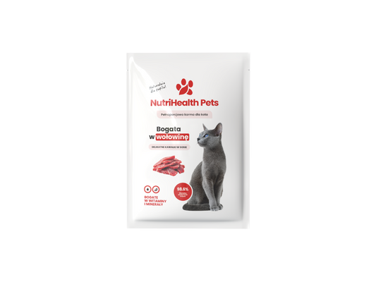 Saszetka dla Kota Monoproteinowa - Wołowina | NutriHealth Pets