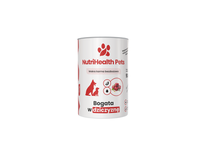 Mokra karma dla psa NutriHealth Pets – dziczyzna 400 g, puszka (opakowanie)