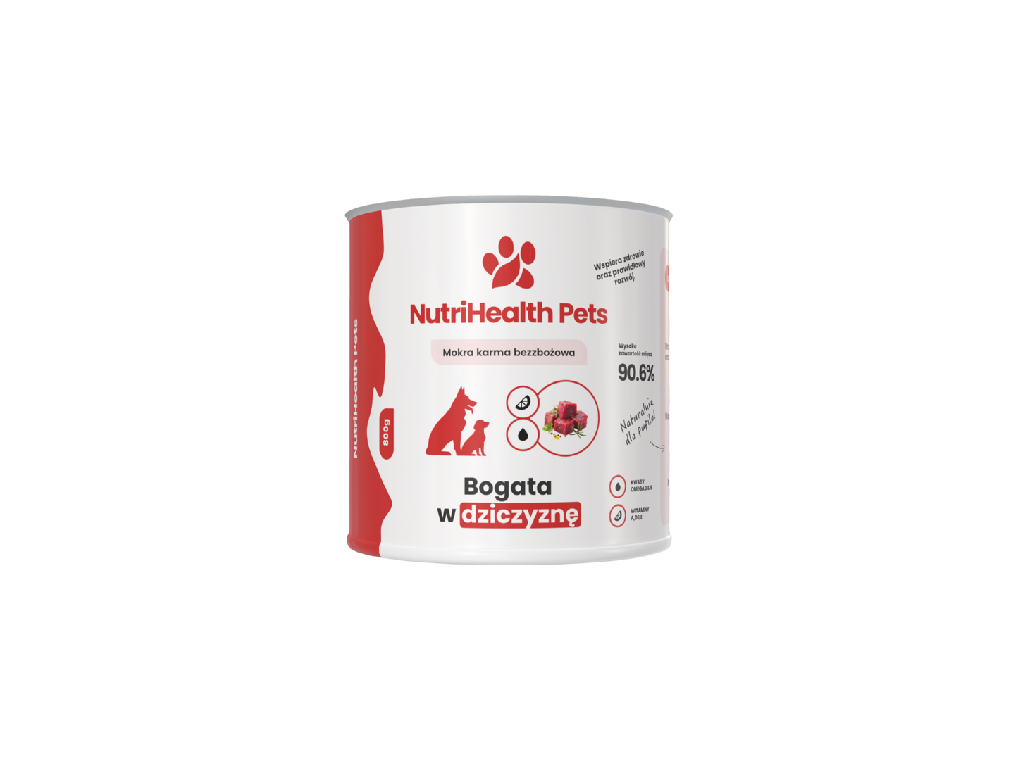 Mokra karma dla psa NutriHealth Pets – dziczyzna 800 g, puszka (opakowanie)
