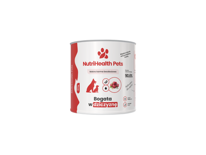 Mokra karma dla psa NutriHealth Pets – dziczyzna 800 g, puszka (opakowanie)