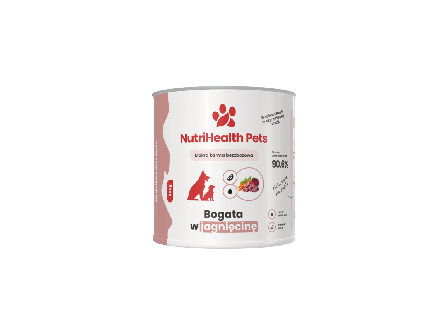 Mokra karma dla psa NutriHealth Pets – jagnięcina 800 g, puszka (opakowanie)