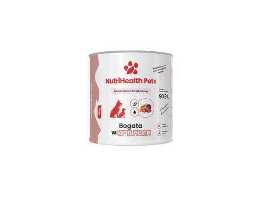 Mokra karma dla psa NutriHealth Pets – jagnięcina 800 g, puszka (opakowanie)