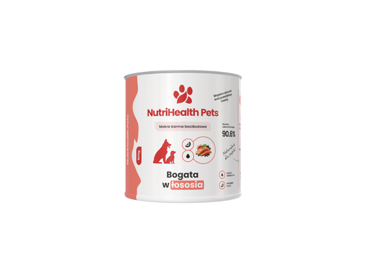 Mokra karma dla psa NutriHealth Pets – łosoś 800 g, puszka (opakowanie)